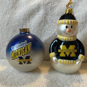 Michigan University Christmas ornaments.